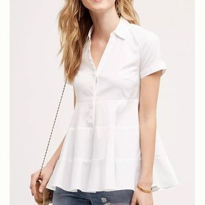 Elegant White Women's Peplum Top